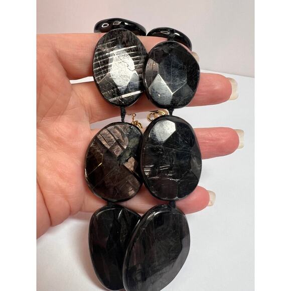 NEW Hypersthene necklace in gold over bronze - Picture 5 of 16